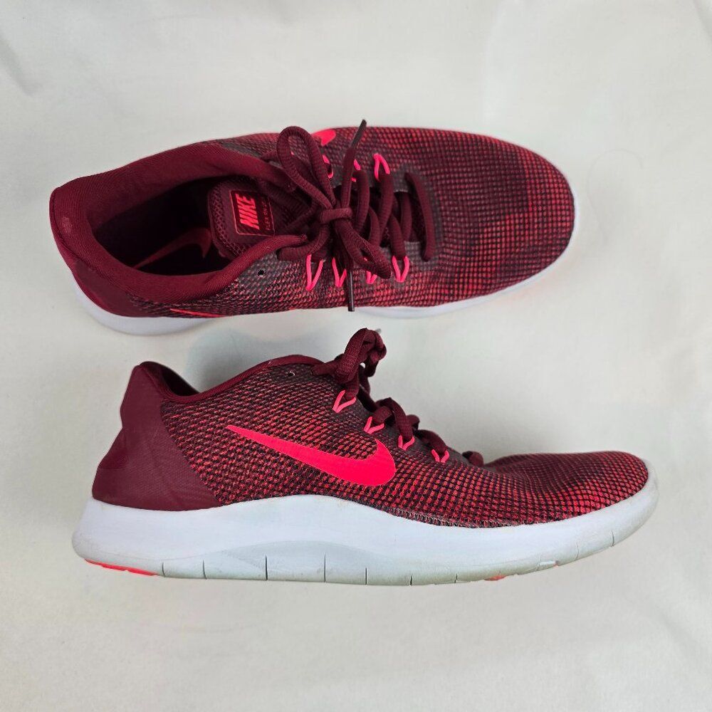 Nike Flex RN Sneakers Womens Size 9.5 AA7408-600 Red Running Shoes Athletic